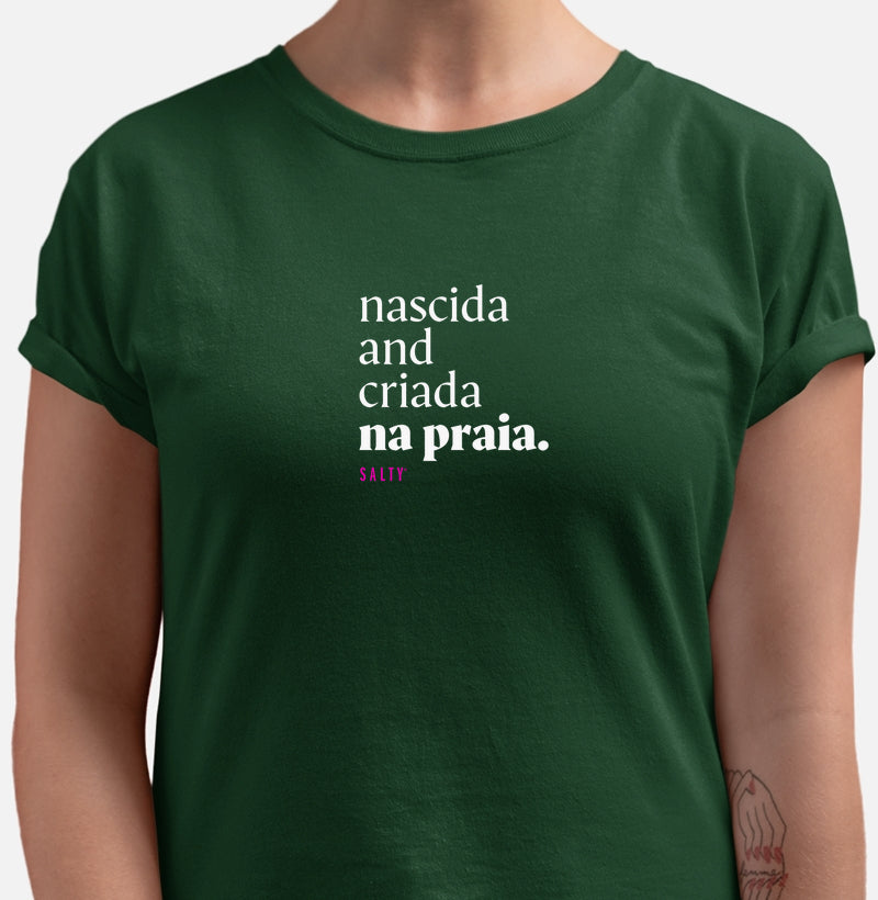 Camiseta Fem. Salty - Nascida na praia