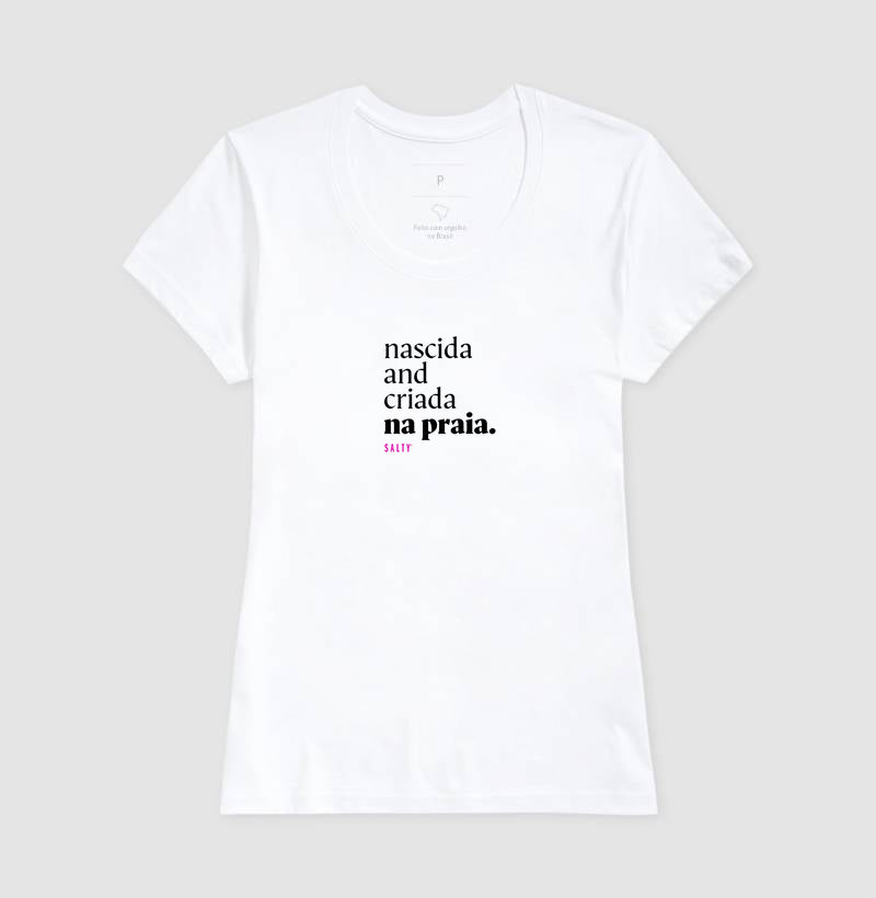 Camiseta Fem. Salty - Nascida na praia